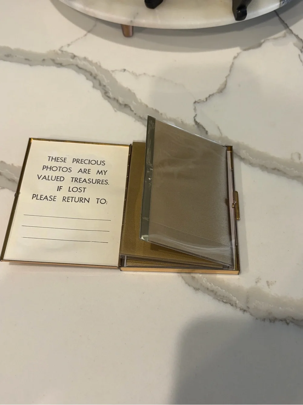Vintage Gold 'Our Family' Decorative Photo Frame Stand 1950 -1960